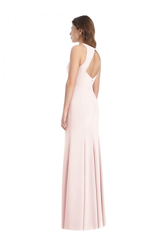 Outlet Diamond Cutout Back Trumpet Prom Dress with Front Slit