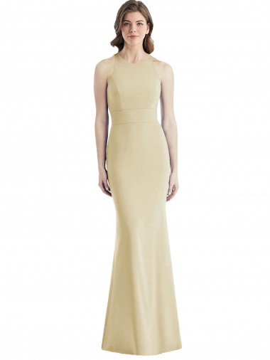 Outlet Criss Cross Twist Cutout Back Trumpet Prom Dress