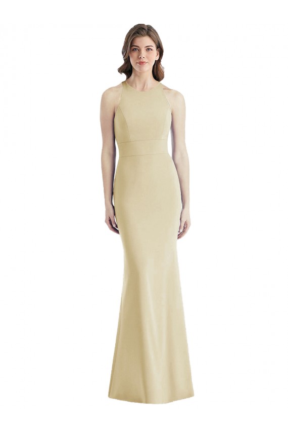 Outlet Criss Cross Twist Cutout Back Trumpet Prom Dress