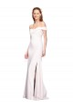 Outlet Criss Cross Off the Shoulder Crepe Prom Dress with Side Slit