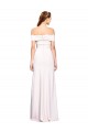Outlet Criss Cross Off the Shoulder Crepe Prom Dress with Side Slit