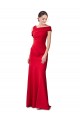 Outlet Sleeveless Ruched Crepe Mermaid Prom Dress with Off The Shoulder Detail