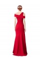 Outlet Sleeveless Ruched Crepe Mermaid Prom Dress with Off The Shoulder Detail