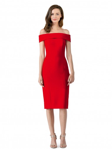 Outlet Off the Shoulder Square Neck Cocktail Prom Dress / Homecoming Dress