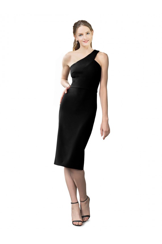 Outlet One Shoulder Short Crepe Cocktail Prom Dress / Homecoming Dress