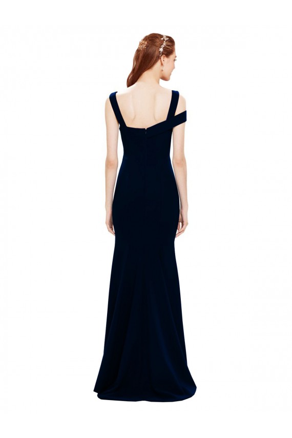 Outlet Sleeveless Crepe Mermaid Prom Dress with Side Slit