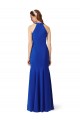 Outlet Halter V-Neck Long A-Line Crepe Prom Dress