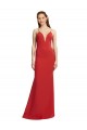 Outlet Mermaid Plunging V-Neck Crepe Prom Dress with Wide Open Back