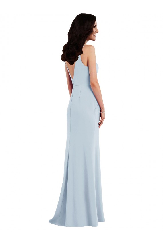 Outlet V Back Spaghetti Strap Maxi Prom Dress with Pockets
