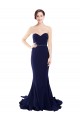 Outlet Strapless Sweetheart Neckline Crepe Prom Dress with Satin Waistband