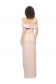 Outlet Off the Shoulder Long Crepe Prom Dress with Waist Tie and Slit