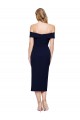 Outlet Midi Length Short Crepe Cocktail Prom Dress / Homecoming Dress with Side Split