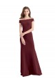 Outlet Off the Shoulder Fit and Flare Stretch Crepe Prom Dress