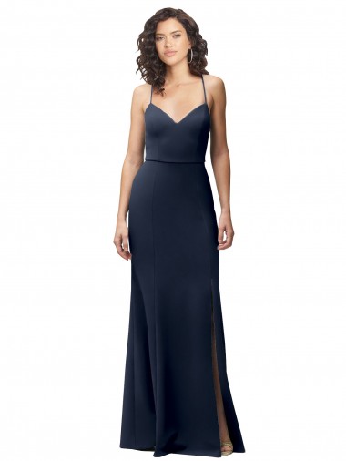 Outlet Sweetheart Fit and Flare Stretch Crepe Prom Dress with Side Slit and Strappy Back