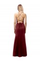 Outlet Fit and Flare Halter Neckline Stretch Crepe Prom Dress with Strappy Back