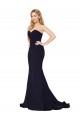 Outlet Sweetheart High Neck Sweep Train Sleeveless Crepe Prom Dress