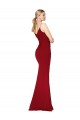 Outlet Spaghetti Straps V-Neck Long Crepe Dress with High Slit