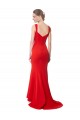 Outlet Long Chapel Train Fishtail Maxi Crepe Prom Dress with Sweetheart Neckline