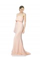 Outlet High Neck Strapless Long Crepe Maxi Prom Dress with Overlay