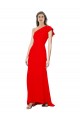 Outlet High Neck Ruffle Frill One Shoulder Maxi Crepe Prom Dress