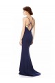 Outlet Fishtail High Neck Maxi Crepe Bridesmiad Dress with Strappy Back Detail