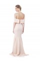 Outlet Mermaid Bardot Maxi Crepe Bridesmiad Dress with Fishtail Train