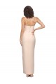 Outlet Long Full Length Ruffles Strapless Low Back Crepe Prom Dress with Straps