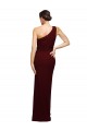 Outlet One Shoulder Sheath Crepe Prom Dress with High Side Split
