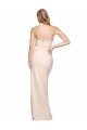Outlet Full Length Low Back Strapless Crepe Prom Dress with Thigh High Side Split