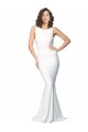 Outlet High Neck Low V-Back Long Crepe Prom Dress