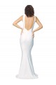 Outlet High Neck Low V-Back Long Crepe Prom Dress