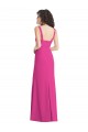Outlet Wide Strap Notch Empire Waist Bridesaid Dress with Front Slit