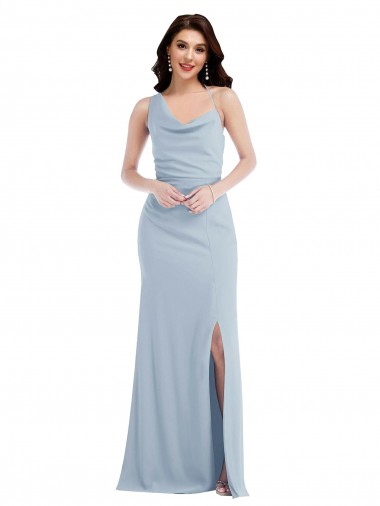 Outlet One Shoulder Draped Cowl Neck Maxi Prom Dress