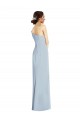 Outlet Asymmetrical Off the Shoulder Cuff Trumpet Crepe Prom Dress With Front Slit