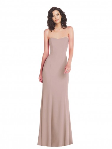 Outlet Strapless Princess Line Crepe Mermaid Prom Dress