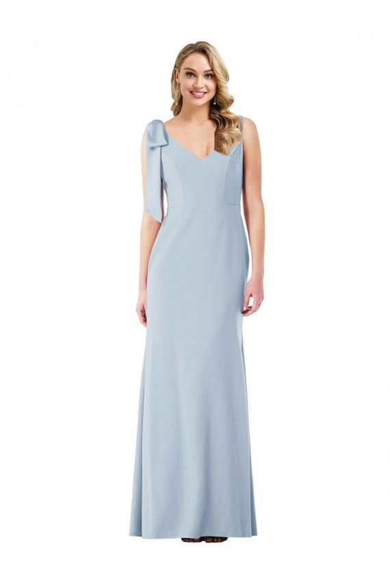 Outlet V-Back Bow Shoulder Trumpet Prom Dress