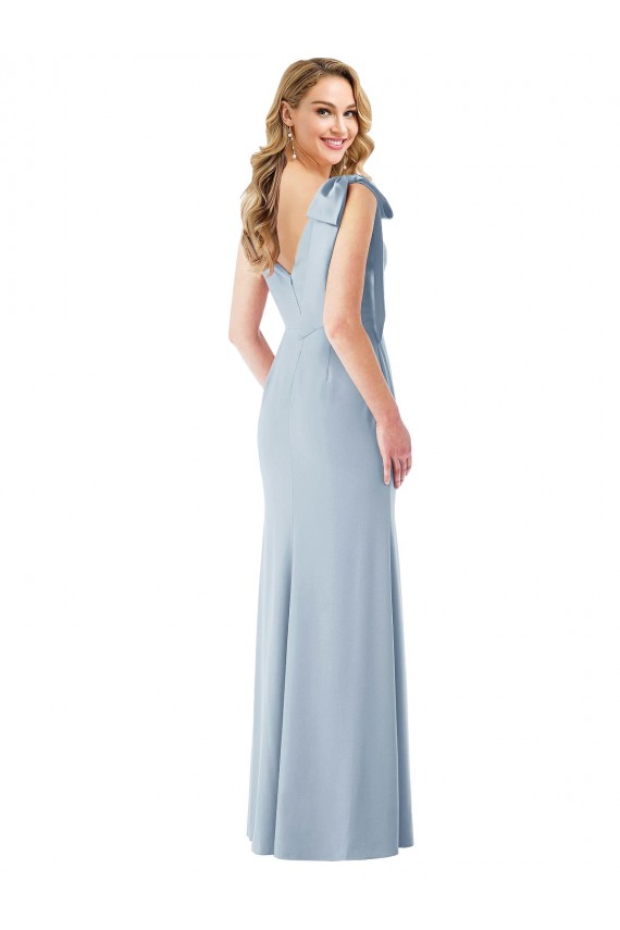 Outlet V-Back Bow Shoulder Trumpet Prom Dress
