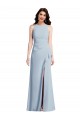 Outlet Halter Maxi Prom Dress with Cascade Ruffle Slit