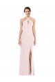 Outlet Criss Cross Halter Princess Line Trumpet Crepe Prom Dress