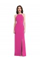Outlet Open Back High Neck Halter Trumpet Crepe Prom Dress