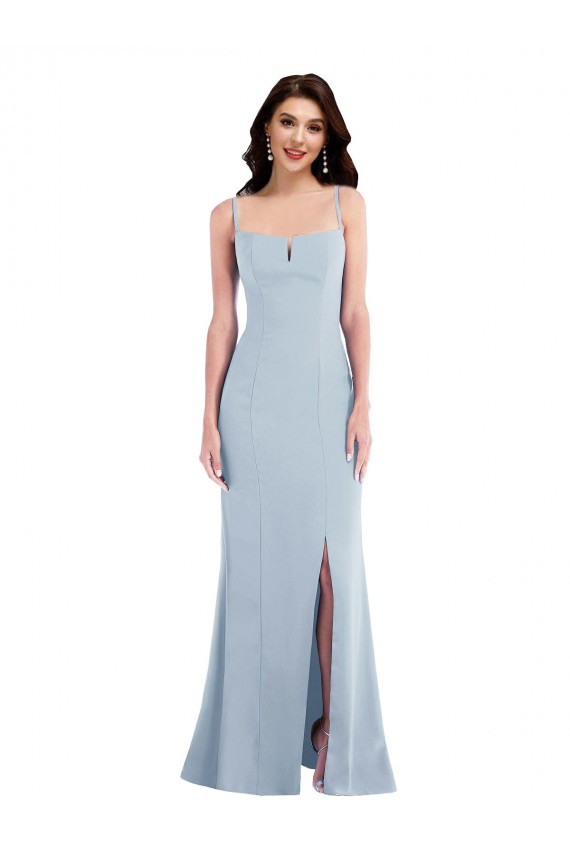 Outlet Flattering Trumpet Maxi Crepe Prom Dress with Front Slit