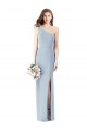 Outlet One Shoulder Crepe Trumpet Prom Dress with Front Slit