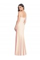 Outlet Seamed Bodice Crepe Trumpet Prom Dress with Front Slit