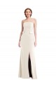 Outlet Long Strapless Tuxedo Maxi Prom Dress with Front Slit & Pockets