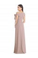 Outlet Off the Shoulder Tie Detail Maxi Crepe Prom Dress with Front Slit