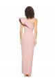 Outlet Full Length One Shoulder Crepe Prom Dress with Side Leg Split