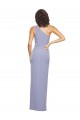 Outlet Floor Length One Shoulder Crepe Prom Dress with Pencil Skirt and Side Split