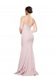 Outlet Straight Neck Long Strapless Crepe Prom Dress with Soft Tulle Overlay and Small Train