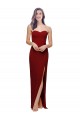 Outlet Straight Pencil Skirt Long Sweetheart Crepe Prom Dress with High Side Split