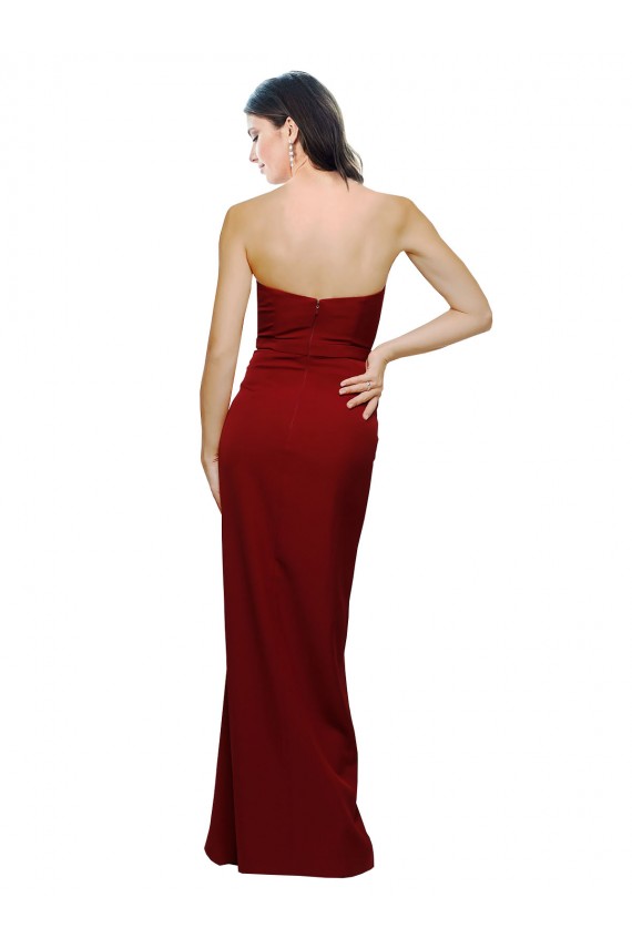 Outlet Straight Pencil Skirt Long Sweetheart Crepe Prom Dress with High Side Split